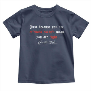 Charlie Kirk Toddler T Shirt True Patriot Tribute Freedom Conservative Supporter TS10 Navy Print Your Wear