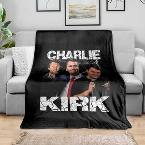 Charlie Kirk Throw Blanket Freedom Speech A True Patriot Tribute Bootleg TS10 Print Your Wear