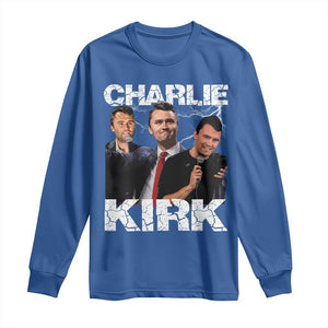 Charlie Kirk Long Sleeve Shirt Freedom Speech A True Patriot Tribute Bootleg TS10 Royal Blue Print Your Wear