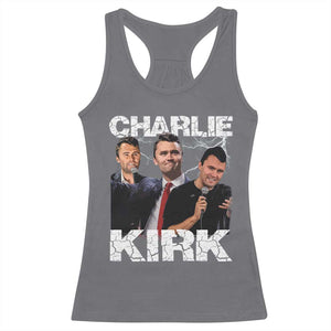 Charlie Kirk Racerback Tank Top Freedom Speech A True Patriot Tribute Bootleg TS10 Charcoal Print Your Wear