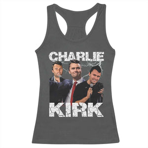 Charlie Kirk Racerback Tank Top Freedom Speech A True Patriot Tribute Bootleg TS10 Dark Heather Print Your Wear