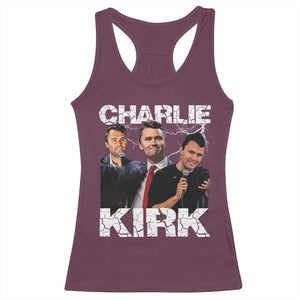 Charlie Kirk Racerback Tank Top Freedom Speech A True Patriot Tribute Bootleg TS10 Maroon Print Your Wear