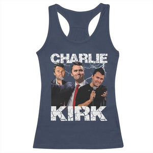 Charlie Kirk Racerback Tank Top Freedom Speech A True Patriot Tribute Bootleg TS10 Navy Print Your Wear