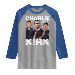 Charlie Kirk Raglan Shirt Freedom Speech A True Patriot Tribute Bootleg TS10 Sport Gray Royal Print Your Wear