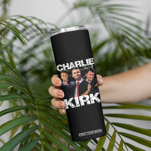 Charlie Kirk Skinny Tumbler Freedom Speech A True Patriot Tribute Bootleg TS10 Print Your Wear