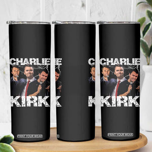 Charlie Kirk Skinny Tumbler Freedom Speech A True Patriot Tribute Bootleg TS10 Print Your Wear