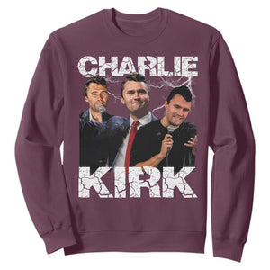 Charlie Kirk Sweatshirt Freedom Speech A True Patriot Tribute Bootleg TS10 Maroon Print Your Wear