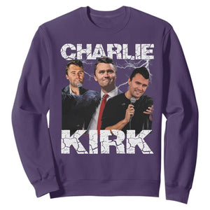 Charlie Kirk Sweatshirt Freedom Speech A True Patriot Tribute Bootleg TS10 Purple Print Your Wear