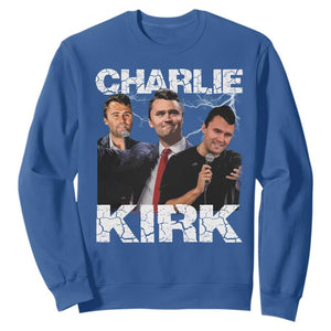 Charlie Kirk Sweatshirt Freedom Speech A True Patriot Tribute Bootleg TS10 Royal Blue Print Your Wear