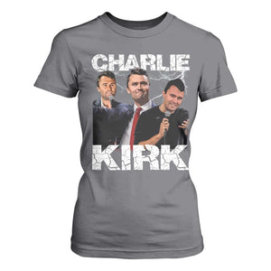 Charlie Kirk T Shirt For Women Freedom Speech A True Patriot Tribute Bootleg TS10 Charcoal Print Your Wear
