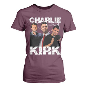 Charlie Kirk T Shirt For Women Freedom Speech A True Patriot Tribute Bootleg TS10 Maroon Print Your Wear
