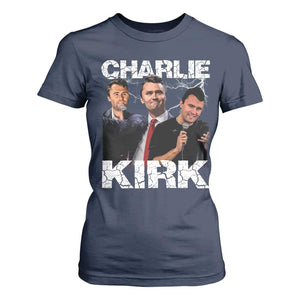 Charlie Kirk T Shirt For Women Freedom Speech A True Patriot Tribute Bootleg TS10 Navy Print Your Wear