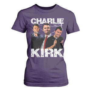 Charlie Kirk T Shirt For Women Freedom Speech A True Patriot Tribute Bootleg TS10 Purple Print Your Wear