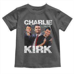 Charlie Kirk Toddler T Shirt Freedom Speech A True Patriot Tribute Bootleg TS10 Dark Heather Print Your Wear