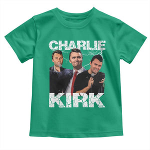 Charlie Kirk Toddler T Shirt Freedom Speech A True Patriot Tribute Bootleg TS10 Irish Green Print Your Wear