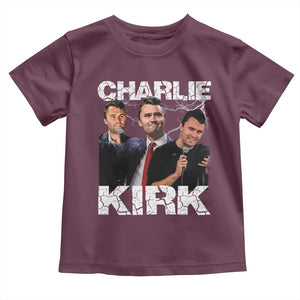 Charlie Kirk Toddler T Shirt Freedom Speech A True Patriot Tribute Bootleg TS10 Maroon Print Your Wear