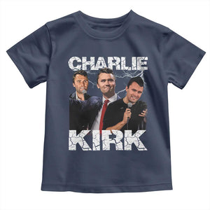Charlie Kirk Toddler T Shirt Freedom Speech A True Patriot Tribute Bootleg TS10 Navy Print Your Wear