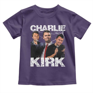 Charlie Kirk Toddler T Shirt Freedom Speech A True Patriot Tribute Bootleg TS10 Purple Print Your Wear
