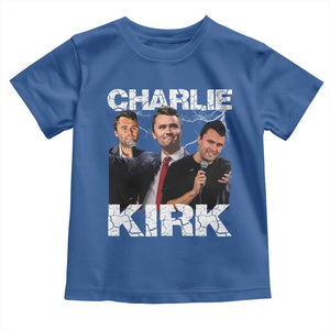Charlie Kirk Toddler T Shirt Freedom Speech A True Patriot Tribute Bootleg TS10 Royal Blue Print Your Wear