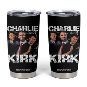 Charlie Kirk Tumbler Cup Freedom Speech A True Patriot Tribute Bootleg TS10 Black Print Your Wear