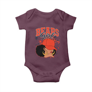 Bears Girl Baby Onesie Sports Fan Team Spirit Black Girls TS10 Maroon Print Your Wear