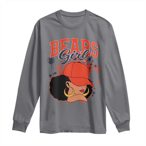 Bears Girl Long Sleeve Shirt Sports Fan Team Spirit Black Girls TS10 Charcoal Print Your Wear