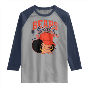 Bears Girl Raglan Shirt Sports Fan Team Spirit Black Girls TS10 Sport Gray Navy Print Your Wear