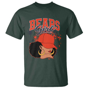 Bears Girl T Shirt Sports Fan Team Spirit Black Girls TS10 Dark Forest Green Print Your Wear