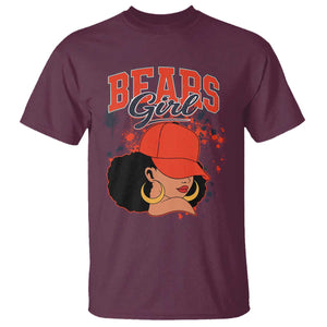 Bears Girl T Shirt Sports Fan Team Spirit Black Girls TS10 Maroon Print Your Wear