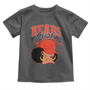 Bears Girl Toddler T Shirt Sports Fan Team Spirit Black Girls TS10 Dark Heather Print Your Wear