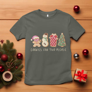 Christmas Pregnancy Announcement T Shirt Cookies For Two Please Xmas Maternity Gift TS10 Military Green Print Your Wear