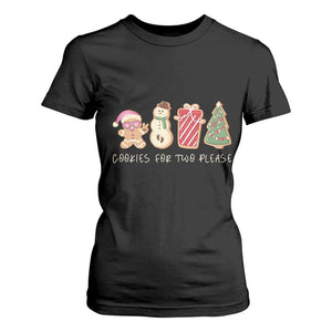 Christmas Pregnancy Announcement T Shirt For Women Cookies For Two Please Xmas Maternity Gift TS10 Black Print Your Wear