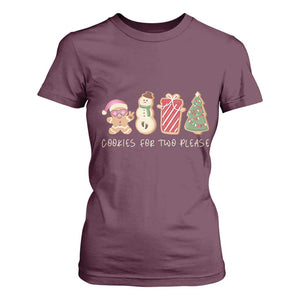 Christmas Pregnancy Announcement T Shirt For Women Cookies For Two Please Xmas Maternity Gift TS10 Maroon Print Your Wear