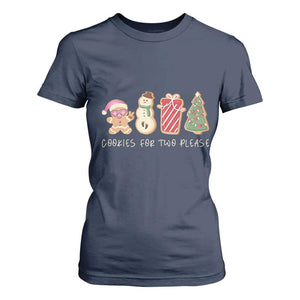 Christmas Pregnancy Announcement T Shirt For Women Cookies For Two Please Xmas Maternity Gift TS10 Navy Print Your Wear