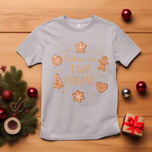 Christmas Pregnant T Shirt Cookies For Two Please Pregnancy Announcement TS10 Ice Gray Print Your Wear