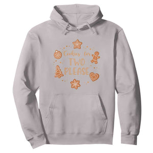 Christmas Pregnant Hoodie Cookies For Two Please Pregnancy Announcement TS10 Ice Gray Print Your Wear