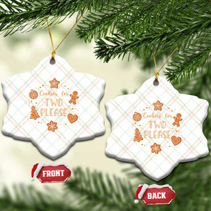 Christmas Pregnant Ceramic Ornament Cookies For Two Please Pregnancy Announcement TS10 Print Your Wear