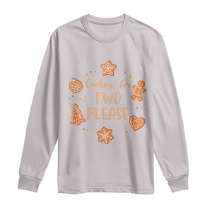 Christmas Pregnant Long Sleeve Shirt Cookies For Two Please Pregnancy Announcement TS10 Ice Gray Print Your Wear