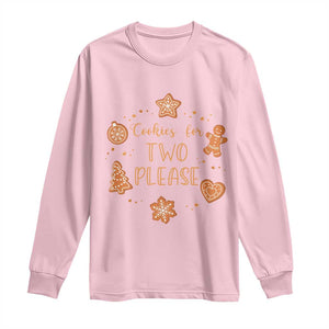 Christmas Pregnant Long Sleeve Shirt Cookies For Two Please Pregnancy Announcement TS10 Light Pink Print Your Wear