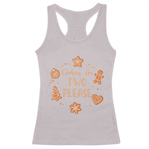 Christmas Pregnant Racerback Tank Top Cookies For Two Please Pregnancy Announcement TS10 Ice Gray Print Your Wear
