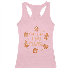 Christmas Pregnant Racerback Tank Top Cookies For Two Please Pregnancy Announcement TS10 Light Pink Print Your Wear
