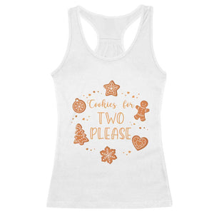 Christmas Pregnant Racerback Tank Top Cookies For Two Please Pregnancy Announcement TS10 White Print Your Wear