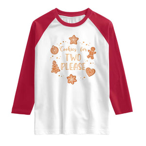 Christmas Pregnant Raglan Shirt Cookies For Two Please Pregnancy Announcement TS10 White Red Print Your Wear