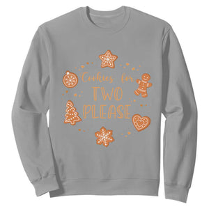 Christmas Pregnant Sweatshirt Cookies For Two Please Pregnancy Announcement TS10 Sport Gray Print Your Wear