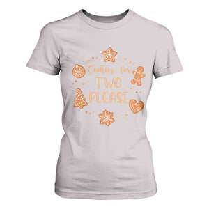 Christmas Pregnant T Shirt For Women Cookies For Two Please Pregnancy Announcement TS10 Ice Gray Print Your Wear