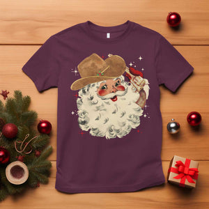 Christmas Cowboy T Shirt Santa Claus Merry Xmas Vintage 90s Western Country TS10 Maroon Print Your Wear