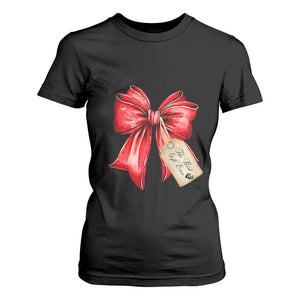 Christmas Pregnancy Announcement T Shirt For Women Coquette Bow Xmas Maternity Gift TS10 Black Print Your Wear