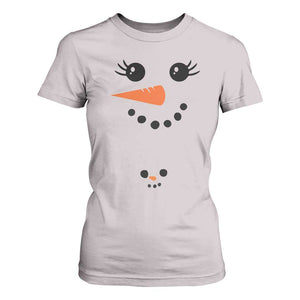 Christmas Pregnancy Announcement T Shirt For Women Snowman Face Xmas Maternity Gift TS10 Ice Gray Print Your Wear