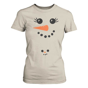 Christmas Pregnancy Announcement T Shirt For Women Snowman Face Xmas Maternity Gift TS10 Sand Print Your Wear