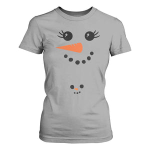 Christmas Pregnancy Announcement T Shirt For Women Snowman Face Xmas Maternity Gift TS10 Sport Gray Print Your Wear